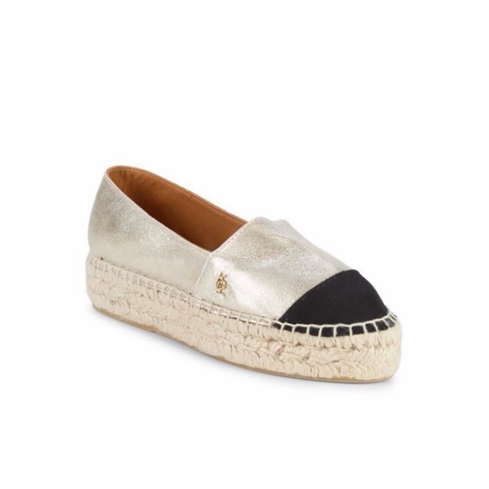 Kurt Geiger Metallic Gold and Black Espadrilles size 39/ 8.5